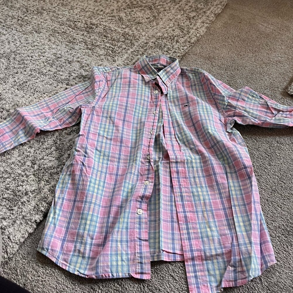 Vineyard Vines Boys Madras Long Sleeve Shirt